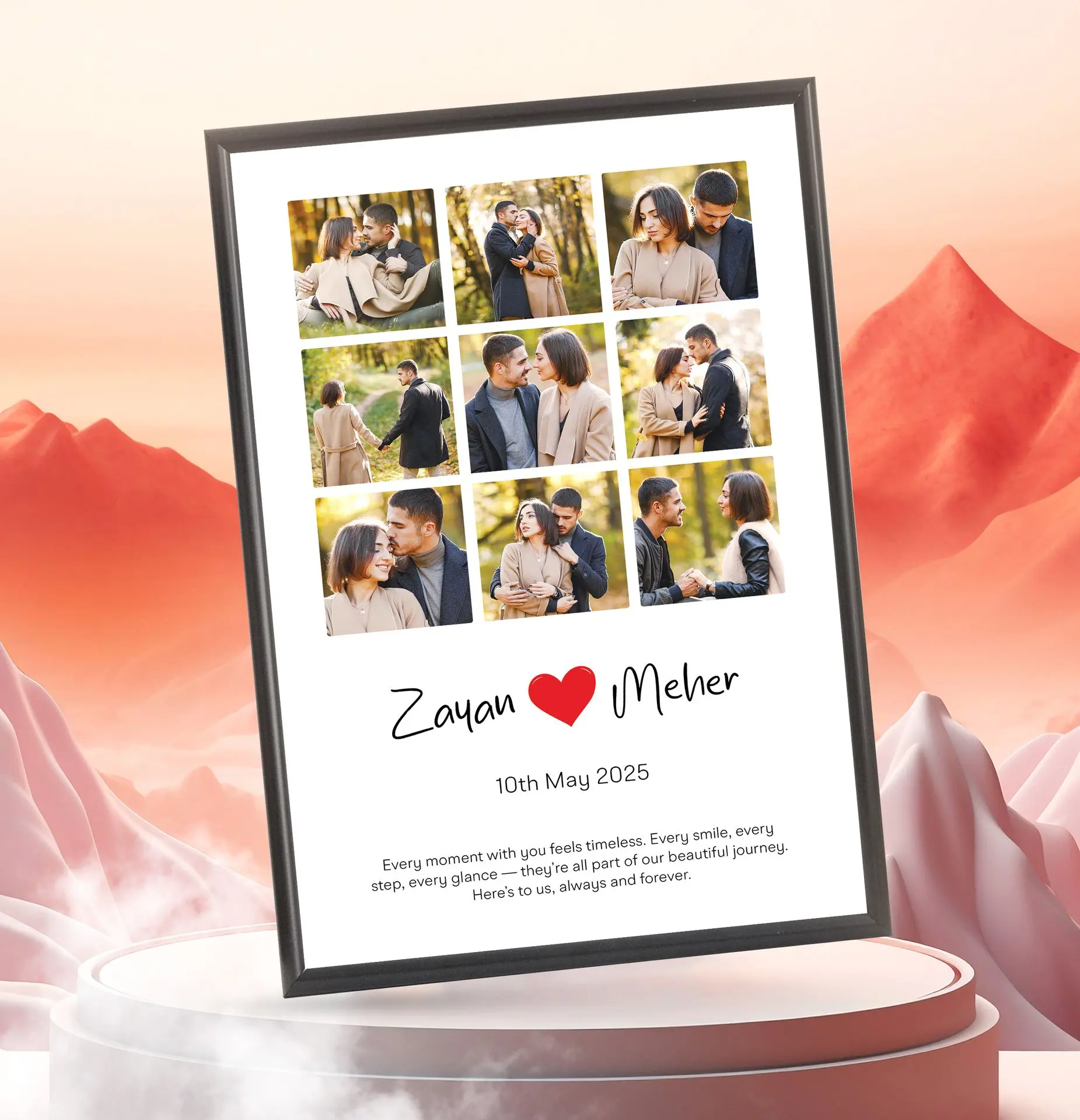 Lovegrid custom 9-photo frame – goofy, raw, and romantic moments in one frame